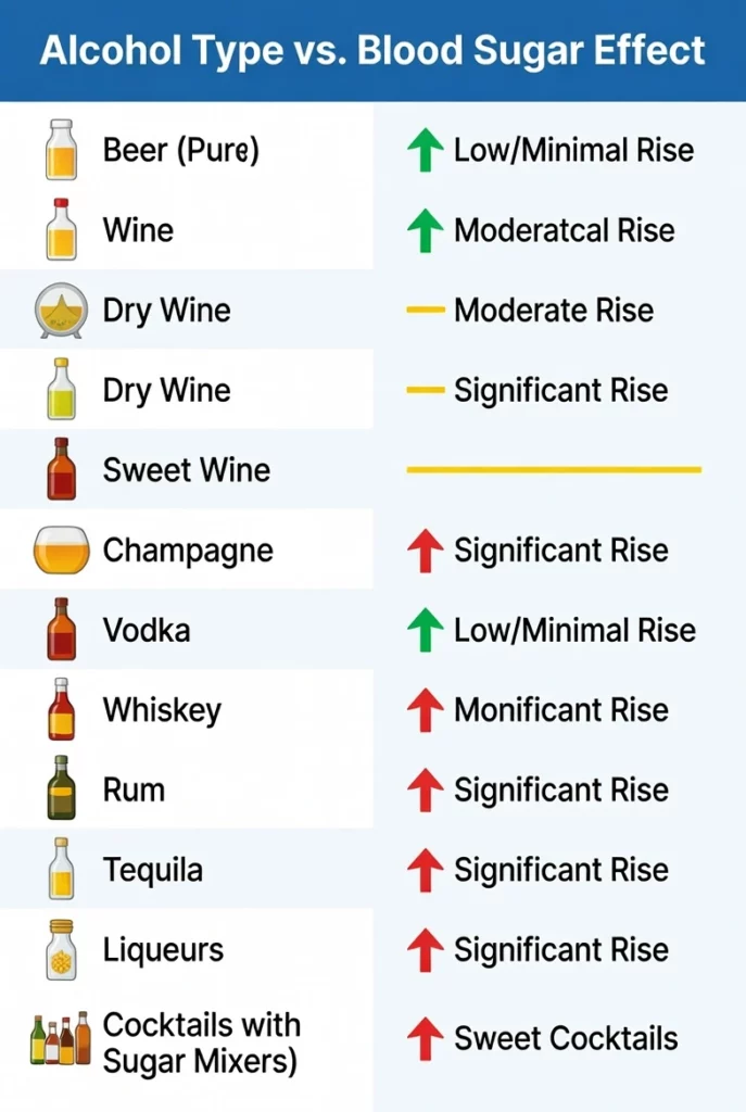 Alcohol Type vs. Blood Sugar Effect